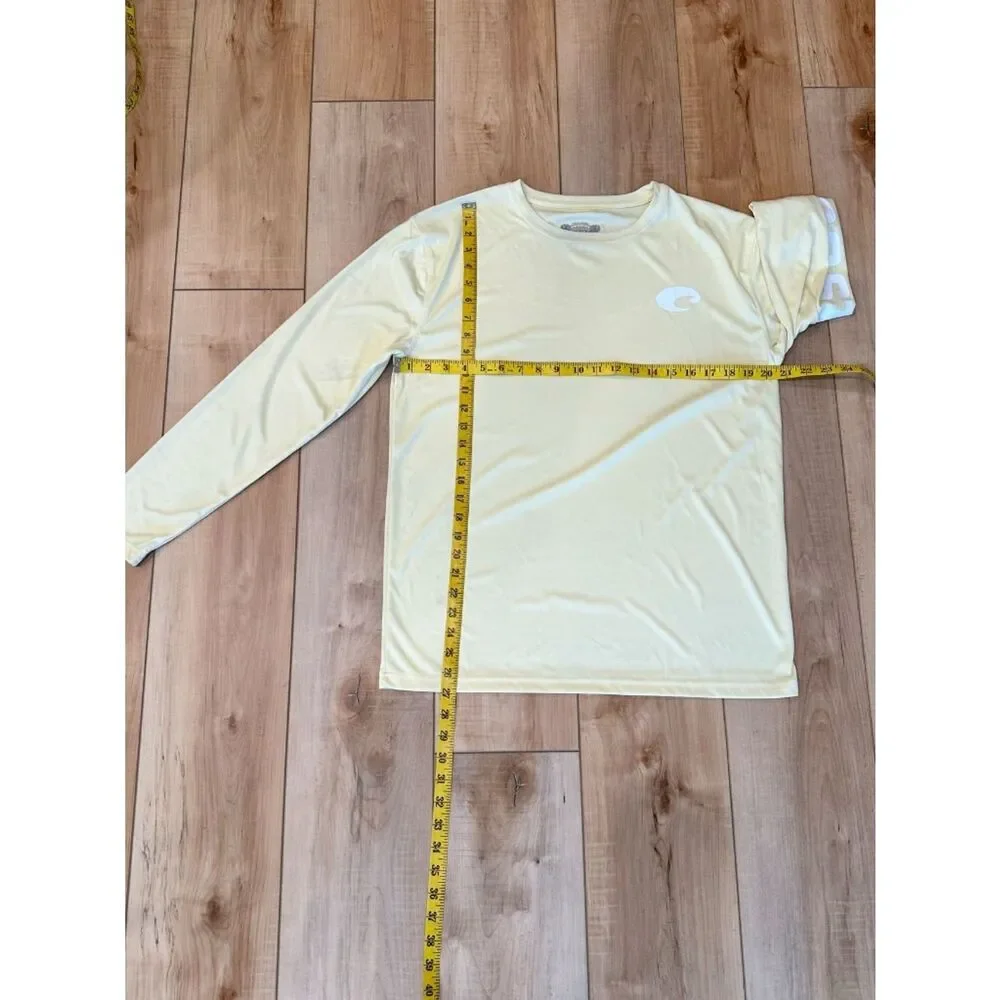 Costa Men's Sun Swim Fishing Long Sleeve Tee Shirt Yellow Large *CALL-OUTS*